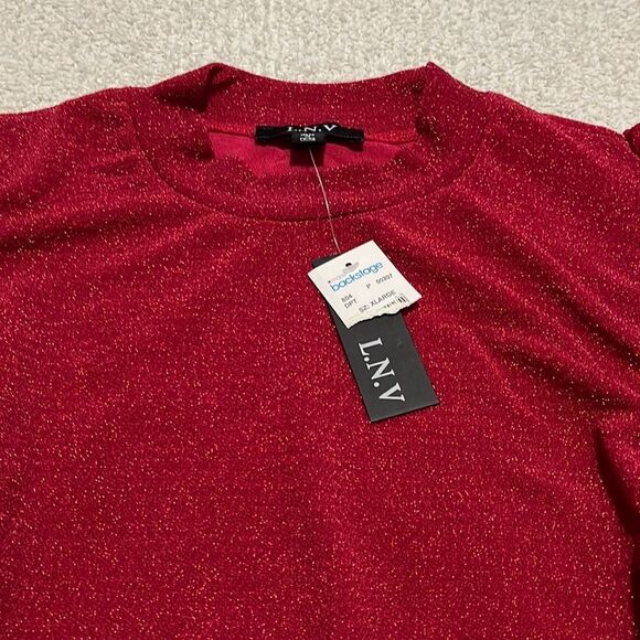 NWT- L.N.V. - XL. Red Metallic Top - Picture 3 of 8